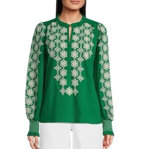 Gibson Latimer Embroidered Blouse